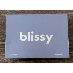 BLISSY 22-Momme Silk Ash Blue Standard Pillowcase